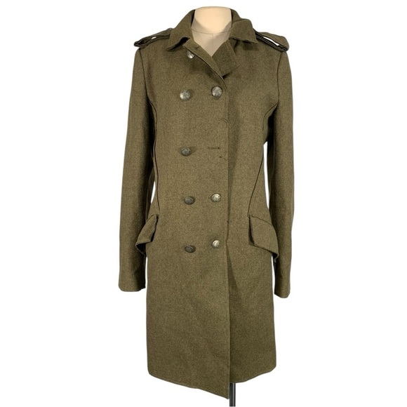 Dondup Wool Cashmere Mid Length Peacoat Overcoat Size 46 Large - Picture 1 of 13